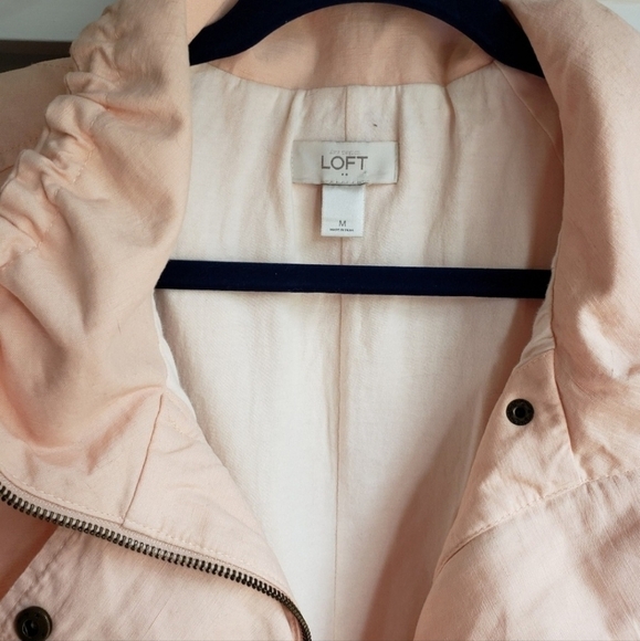 Loft Soft Peach Pink Anorak Utility Jacket Women's Medium M Drawstring Toggle - Picture 11 of 12